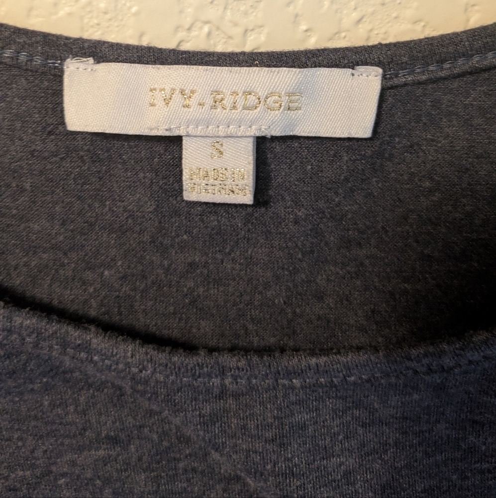 Ivy Ridge Ruffle Sleeve Tie-Front Top - Navy - Picture 3 of 3